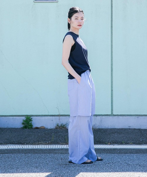 URBAN RESEARCH（アーバンリサーチ）の「new basic　ドライツイストノースリーブカットソー（Tシャツ/カットソー・レディース・ホワイト/ブラック/ネイビー・FREE）」の12枚目の写真