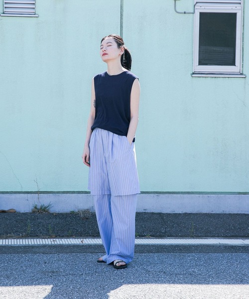 URBAN RESEARCH（アーバンリサーチ）の「new basic　ドライツイストノースリーブカットソー（Tシャツ/カットソー・レディース・ホワイト/ブラック/ネイビー・FREE）」の14枚目の写真