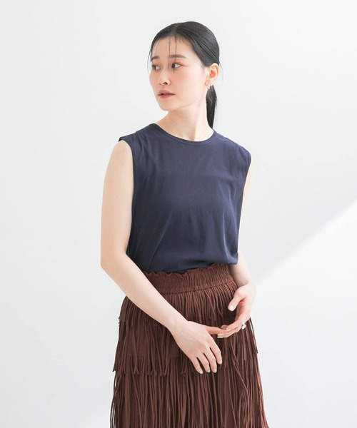 URBAN RESEARCH（アーバンリサーチ）の「new basic　ドライツイストノースリーブカットソー（Tシャツ/カットソー・レディース・ホワイト/ブラック/ネイビー・FREE）」の17枚目の写真