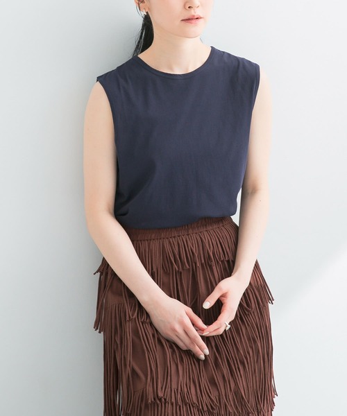 URBAN RESEARCH（アーバンリサーチ）の「new basic　ドライツイストノースリーブカットソー（Tシャツ/カットソー・レディース・ホワイト/ブラック/ネイビー・FREE）」の20枚目の写真