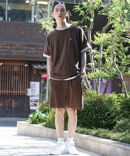 Champion(チャンピオン)の「【Champion】接触冷感 配色デザインパイルTシャツ【セットアップ対応】(Tシャツ/カットソー・メンズ・オフホワイト/ブラウン・XL/L/M)」の18枚目の写真