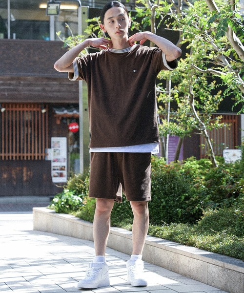 Champion(チャンピオン)の「【Champion】接触冷感 配色デザインパイルTシャツ【セットアップ対応】(Tシャツ/カットソー・メンズ・オフホワイト/ブラウン・XL/L/M)」の19枚目の写真