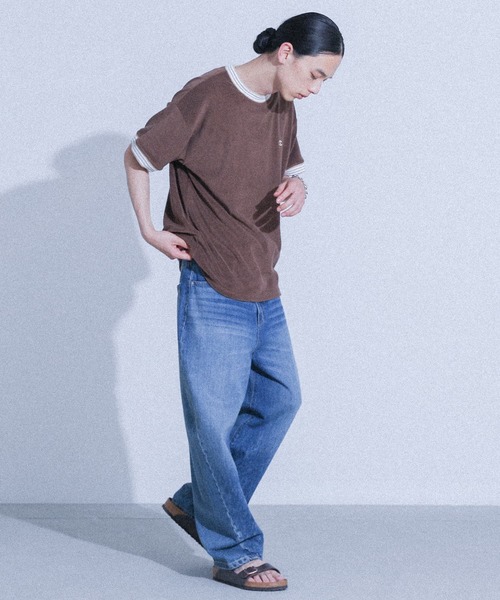 Champion(チャンピオン)の「【Champion】接触冷感 配色デザインパイルTシャツ【セットアップ対応】(Tシャツ/カットソー・メンズ・オフホワイト/ブラウン・XL/L/M)」の11枚目の写真