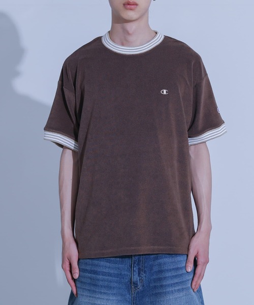 Champion(チャンピオン)の「【Champion】接触冷感 配色デザインパイルTシャツ【セットアップ対応】(Tシャツ/カットソー・メンズ・オフホワイト/ブラウン・XL/L/M)」の12枚目の写真