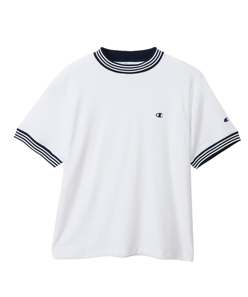 Champion(チャンピオン)の「【Champion】接触冷感 配色デザインパイルTシャツ【セットアップ対応】(Tシャツ/カットソー・メンズ・オフホワイト/ブラウン・XL/L/M)」の5枚目の写真