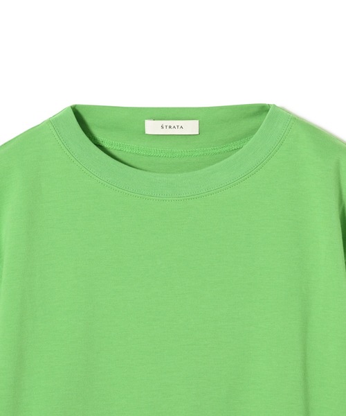STRATA(エストラータ)の「スーピマコットンスムースTシャツ 【低身長・小柄女性】(Tシャツ/カットソー・レディース・グリーン・ONE SIZE)」の6枚目の写真