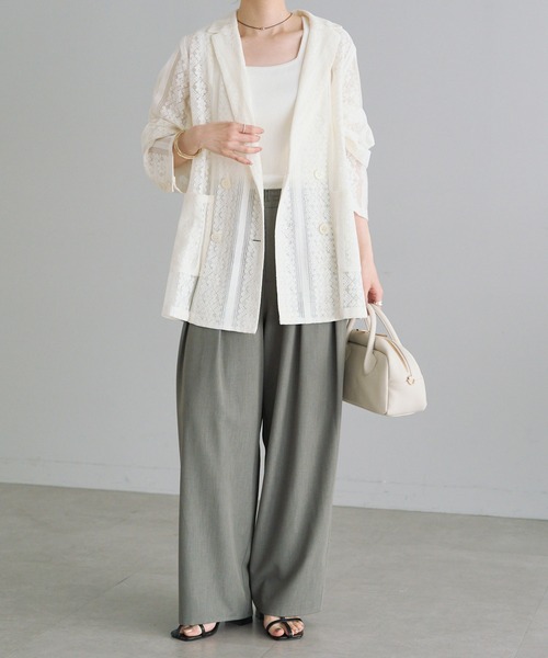 PUAL CE CIN(ピュアルセシン)の「ヴィンテージライクレースジャケット(テーラードジャケット・レディース・ブラック/アイボリー・FREE)」の6枚目の写真