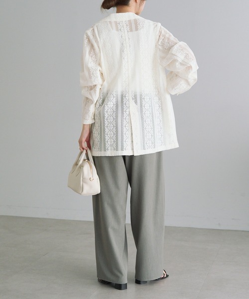 PUAL CE CIN(ピュアルセシン)の「ヴィンテージライクレースジャケット(テーラードジャケット・レディース・ブラック/アイボリー・FREE)」の8枚目の写真