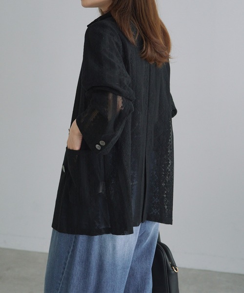 PUAL CE CIN(ピュアルセシン)の「ヴィンテージライクレースジャケット(テーラードジャケット・レディース・ブラック/アイボリー・FREE)」の10枚目の写真