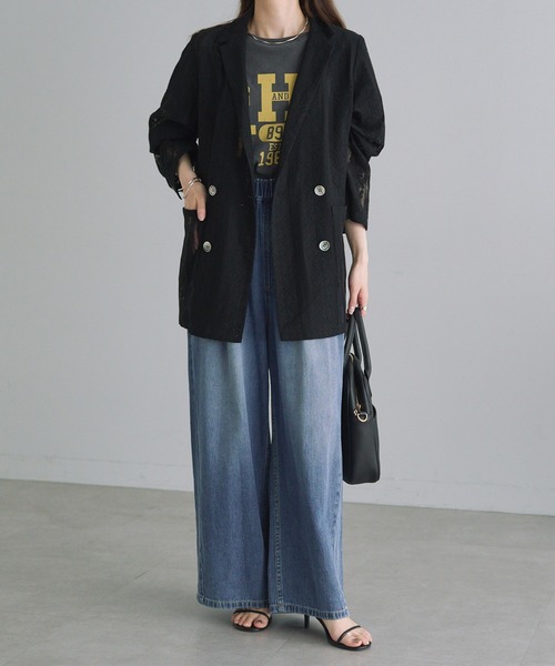 PUAL CE CIN(ピュアルセシン)の「ヴィンテージライクレースジャケット(テーラードジャケット・レディース・ブラック/アイボリー・FREE)」の12枚目の写真