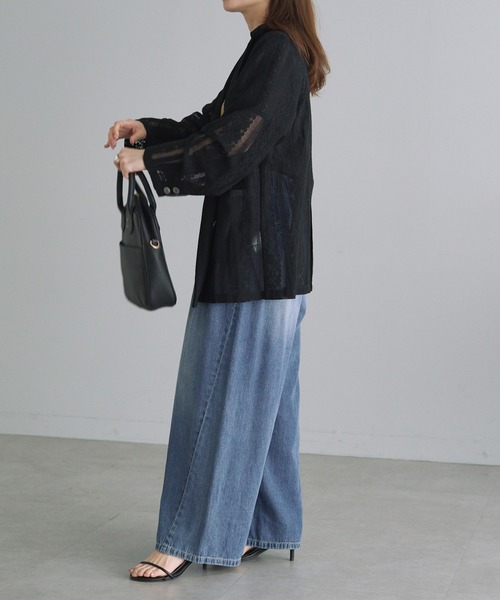 PUAL CE CIN(ピュアルセシン)の「ヴィンテージライクレースジャケット(テーラードジャケット・レディース・ブラック/アイボリー・FREE)」の13枚目の写真