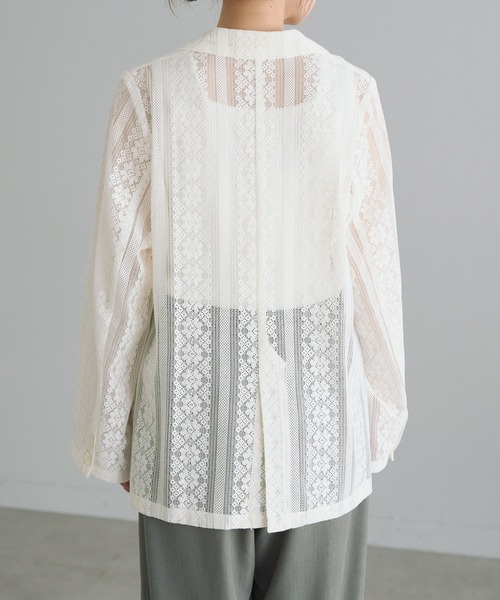 PUAL CE CIN(ピュアルセシン)の「ヴィンテージライクレースジャケット(テーラードジャケット・レディース・ブラック/アイボリー・FREE)」の17枚目の写真