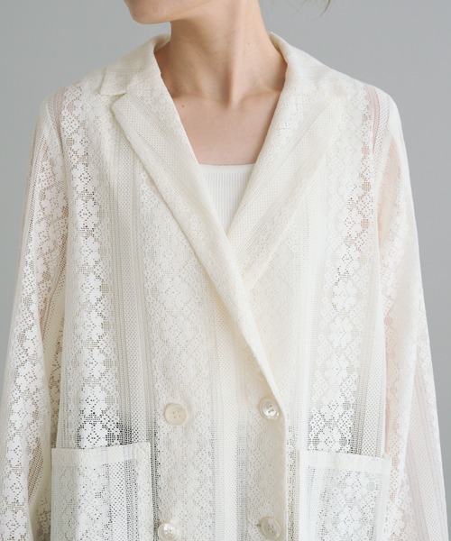 PUAL CE CIN(ピュアルセシン)の「ヴィンテージライクレースジャケット(テーラードジャケット・レディース・ブラック/アイボリー・FREE)」の18枚目の写真