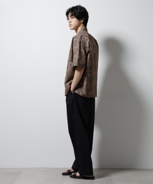 NANO universe(ナノユニバース)の「ボタニカルパターンサッカーシャツ 半袖(シャツ/ブラウス・メンズ・ホワイト/ブラック/ライトブラウン/ライトグリーン・L/M/S)」の18枚目の写真