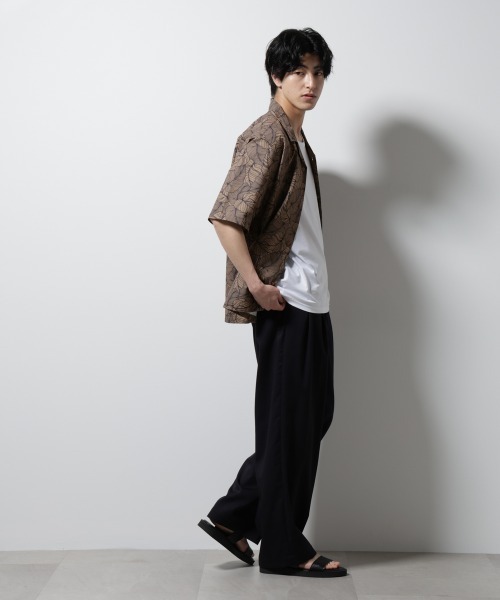 NANO universe(ナノユニバース)の「ボタニカルパターンサッカーシャツ 半袖(シャツ/ブラウス・メンズ・ホワイト/ブラック/ライトブラウン/ライトグリーン・L/M/S)」の19枚目の写真