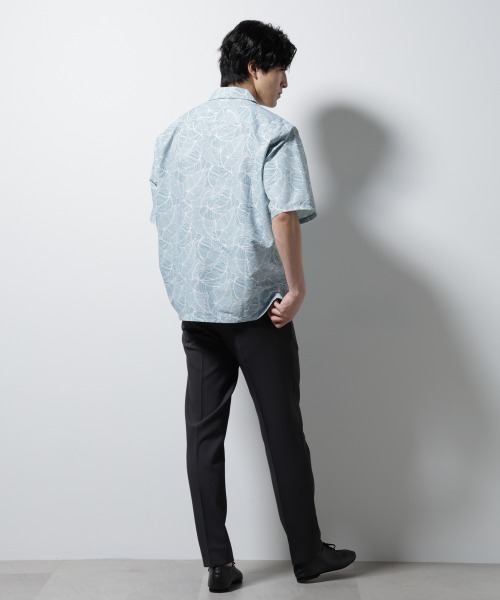 NANO universe(ナノユニバース)の「ボタニカルパターンサッカーシャツ 半袖(シャツ/ブラウス・メンズ・ホワイト/ブラック/ライトブラウン/ライトグリーン・L/M/S)」の10枚目の写真