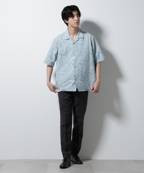 NANO universe(ナノユニバース)の「ボタニカルパターンサッカーシャツ 半袖(シャツ/ブラウス・メンズ・ホワイト/ブラック/ライトブラウン/ライトグリーン・L/M/S)」の13枚目の写真