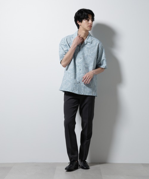 NANO universe(ナノユニバース)の「ボタニカルパターンサッカーシャツ 半袖(シャツ/ブラウス・メンズ・ホワイト/ブラック/ライトブラウン/ライトグリーン・L/M/S)」の11枚目の写真