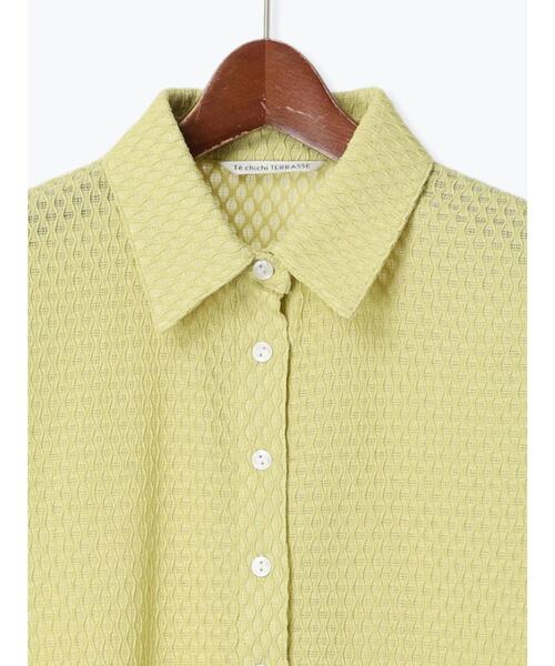 Te chichi TERRASSE(テチチテラス)の「シャーリング衿付きカーディガン《2025summer catalog item》(カーディガン/ボレロ・レディース・イエロー/ブラック/オフホワイト・F)」の11枚目の写真