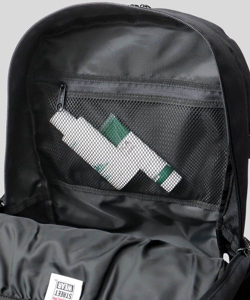 フロント2ポケット 大容量 2層式 バックパック サイドメッシュポケット