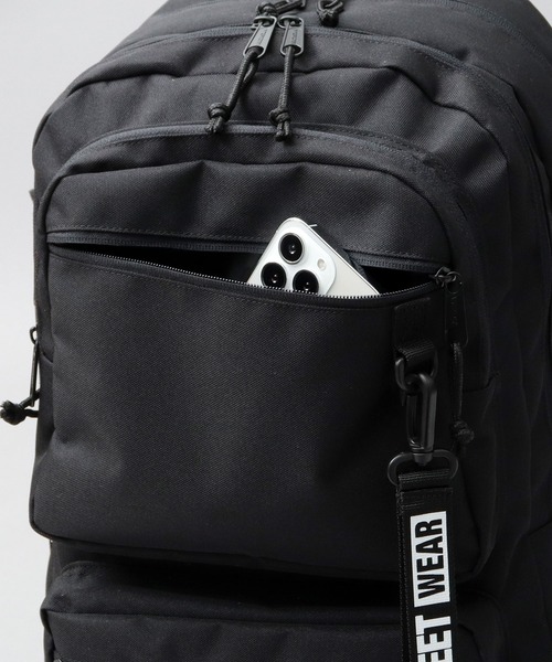 ヴィジョンストリートウエア（VISION STREET WEAR）/フロント2ポケット 大容量 2層式 バックパック サイドメッシュポケット付き A4 B4… フロント2ポケット 大容量 2層式 バックパック サイドメッシュポケット