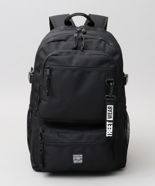 フロント2ポケット 大容量 2層式 バックパック サイドメッシュポケット