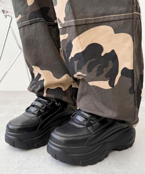 WEGO（ウィゴー）の「WEGO/【25年春夏新作】ハイカットベルト厚底スニーカー（スニーカー・レディース・ブラック/キャメル/ホワイト・MEDIUM/LARGE）」の12枚目の写真