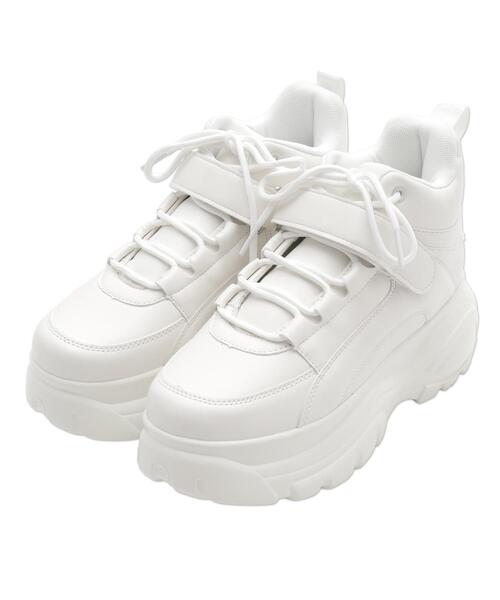 WEGO（ウィゴー）の「WEGO/【25年春夏新作】ハイカットベルト厚底スニーカー（スニーカー・レディース・ブラック/キャメル/ホワイト・MEDIUM/LARGE）」の20枚目の写真