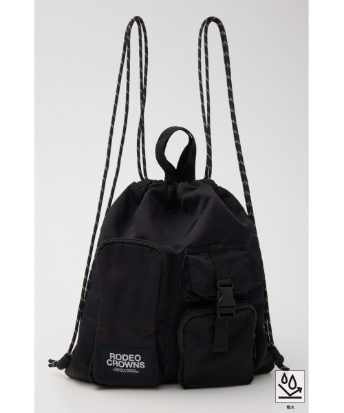 RODEO CROWNS WIDE BOWL（ロデオクラウンズワイドボウル）の「W/Rコードナップサック（バックパック/リュック・レディース・ブラック/ブラウン系その他/マルチ・FREE）」の6枚目の写真