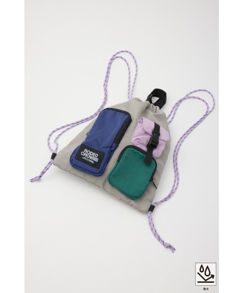 RODEO CROWNS WIDE BOWL（ロデオクラウンズワイドボウル）の「W/Rコードナップサック（バックパック/リュック・レディース・ブラック/ブラウン系その他/マルチ・FREE）」の14枚目の写真