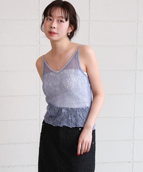Bab(バブ)の「ストレッチレースキャミ(その他トップス・レディース・ライトブルー/ブラック/オフホワイト/グレー系その他3・FREE)」の9枚目の写真