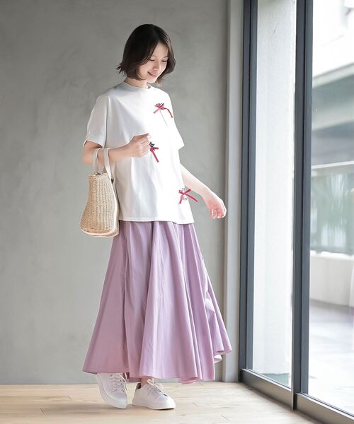 rps(アールピーエス)の「リボンキャットワイドT(Tシャツ/カットソー・レディース・オフホワイト/オートミール・フリー)」の9枚目の写真