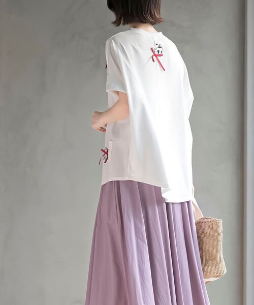 rps(アールピーエス)の「リボンキャットワイドT(Tシャツ/カットソー・レディース・オフホワイト/オートミール・フリー)」の7枚目の写真