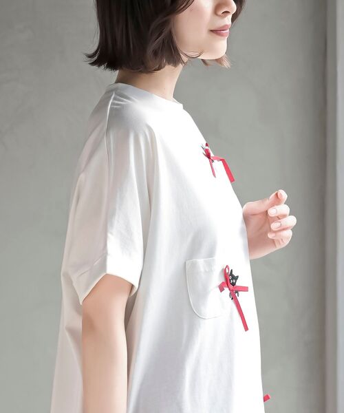 rps(アールピーエス)の「リボンキャットワイドT(Tシャツ/カットソー・レディース・オフホワイト/オートミール・フリー)」の21枚目の写真