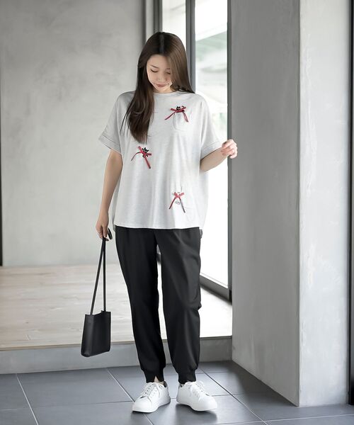 rps(アールピーエス)の「リボンキャットワイドT(Tシャツ/カットソー・レディース・オフホワイト/オートミール・フリー)」の20枚目の写真