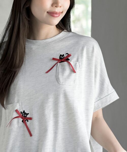 rps(アールピーエス)の「リボンキャットワイドT(Tシャツ/カットソー・レディース・オフホワイト/オートミール・フリー)」の16枚目の写真