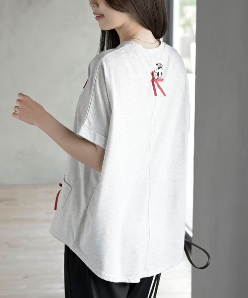 rps(アールピーエス)の「リボンキャットワイドT(Tシャツ/カットソー・レディース・オフホワイト/オートミール・フリー)」の14枚目の写真