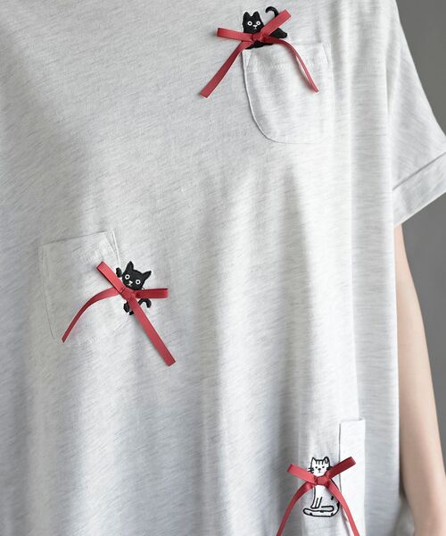 rps(アールピーエス)の「リボンキャットワイドT(Tシャツ/カットソー・レディース・オフホワイト/オートミール・フリー)」の12枚目の写真