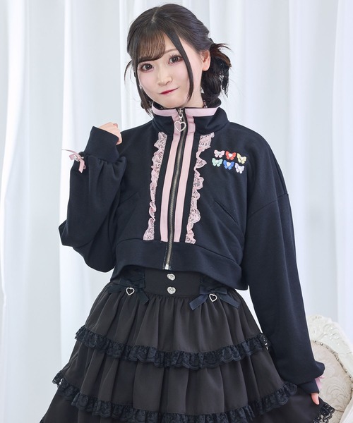 DearMyLove(ディアマイラブ)の「【Yes!プリキュア5Go!Go!×DML】ショートデザインパーカー(パーカー・レディース・ブラック/ベビーピンク/ライトイエロー・M-L/LL~3L)」の2枚目の写真