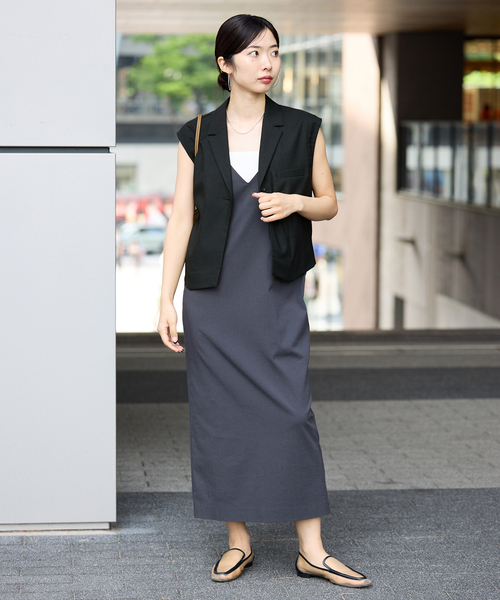 2022AW IENA テーラードベスト ジレ　ネイビー IENA（イエナ）の「ツイードテーラードベスト（ベスト）」 - WEAR