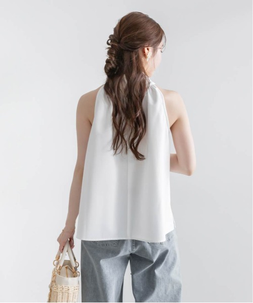 RANDA（ランダ）の「ホルターネックバックリボンブラウス（シャツ/ブラウス・レディース・ホワイト/カーキ/グレー・FREE）」の12枚目の写真