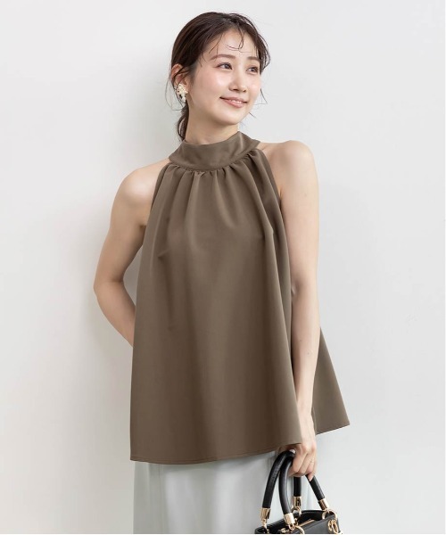 RANDA（ランダ）の「ホルターネックバックリボンブラウス（シャツ/ブラウス・レディース・ホワイト/カーキ/グレー・FREE）」の16枚目の写真