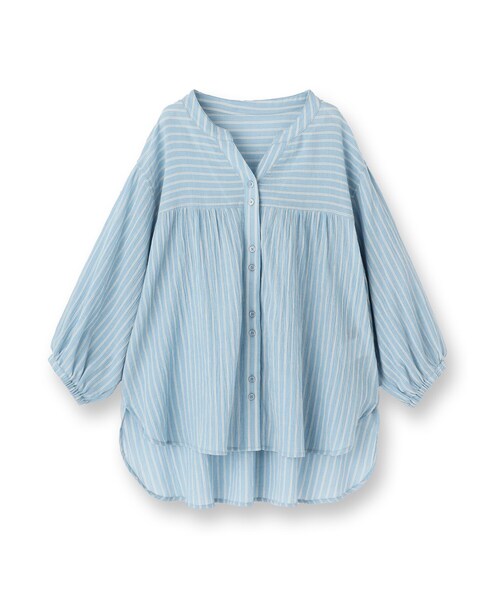 ブラウス シャツ 「夏SALE／E‐QUALITY／手洗い可／羽織りでも」ストライプブラウス レディース セール】【夏SALE／E‐QUALITY／手洗い可／羽織りでも