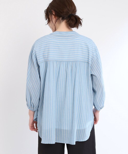 ブラウス シャツ 「夏SALE／E‐QUALITY／手洗い可／羽織りでも」ストライプブラウス レディース 夏SALE／E‐QUALITY／手洗い可／羽織りでも◎】ストライプ