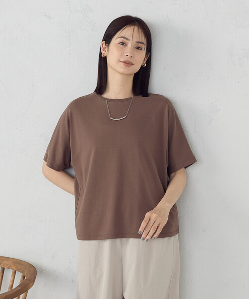 COMME CA ISM（コムサイズム）の「日本の色 カラーＴシャツ（Tシャツ/カットソー・レディース・アイボリー/マスタード/ダークブラウン/オレンジ系/チャコール/ライトグレー系/ブルー/ブラック・SMALL/LARGE/MEDIUM）」の5枚目の写真