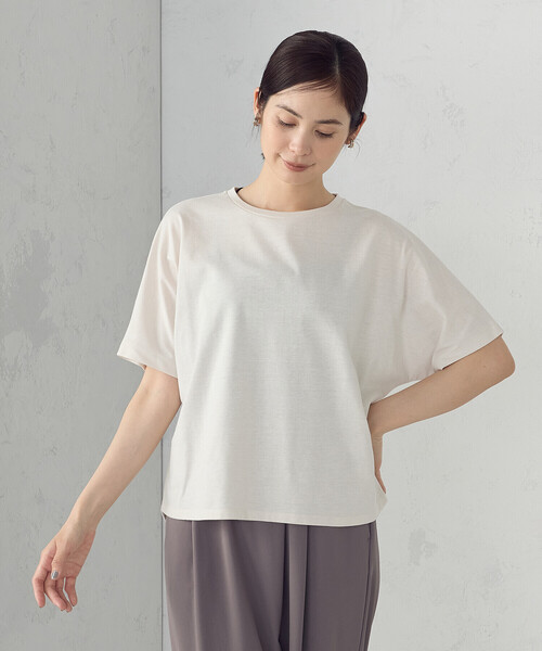 COMME CA ISM（コムサイズム）の「日本の色 カラーＴシャツ（Tシャツ/カットソー・レディース・アイボリー/マスタード/ダークブラウン/オレンジ系/チャコール/ライトグレー系/ブルー/ブラック・SMALL/LARGE/MEDIUM）」の12枚目の写真