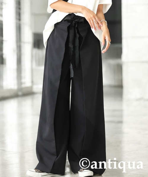 antiqua(アンティカ)の「レイヤード風ワイドパンツ(その他パンツ・レディース・ダークグレー/ブラック・LARGE/MEDIUM)」の22枚目の写真