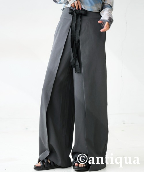 antiqua(アンティカ)の「レイヤード風ワイドパンツ(その他パンツ・レディース・ダークグレー/ブラック・LARGE/MEDIUM)」の18枚目の写真