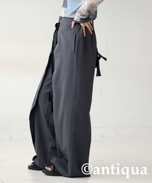 antiqua(アンティカ)の「レイヤード風ワイドパンツ(その他パンツ・レディース・ダークグレー/ブラック・LARGE/MEDIUM)」の20枚目の写真