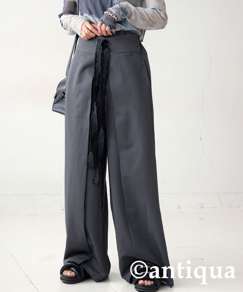 antiqua(アンティカ)の「レイヤード風ワイドパンツ(その他パンツ・レディース・ダークグレー/ブラック・LARGE/MEDIUM)」の21枚目の写真